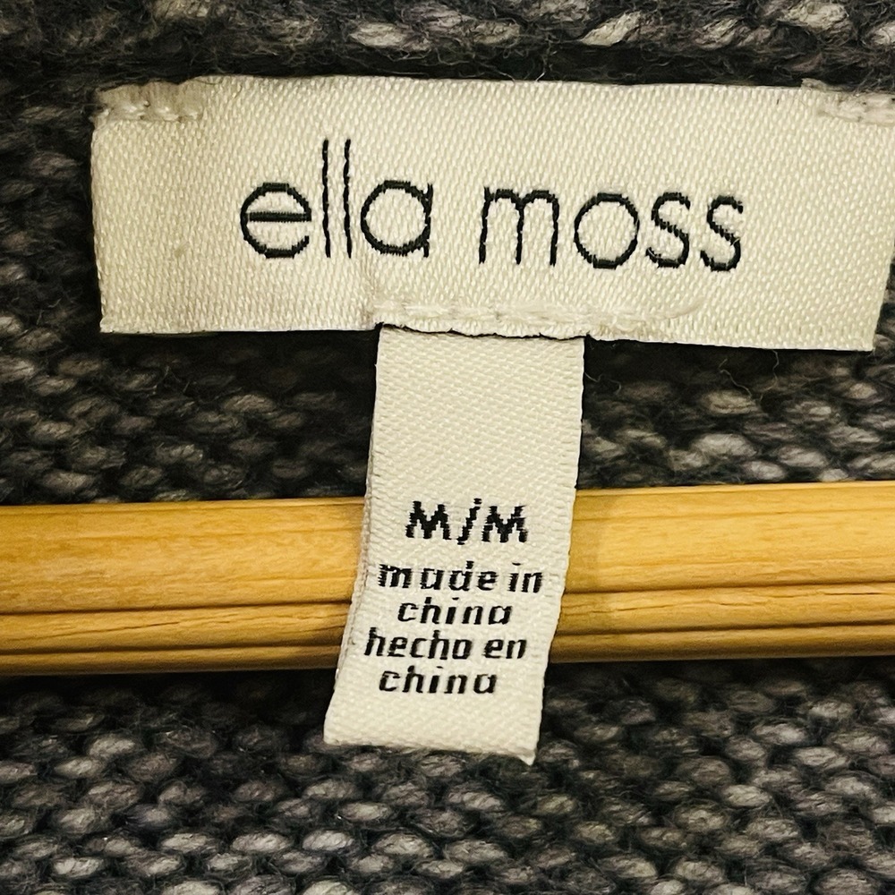 Ella Moss Oversized Knit Cardigan Button Up Gray Pockets Cozy Cabin Ski Size‎ M - Picture 6 of 7